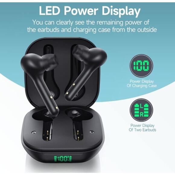 Votik Wireless Noise Cancelling 4 Mic Earbuds Clear Call Bluetooth Black *NEW* - Picture 3 of 7